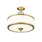 Z-Lite Cosmopolitan 3 Light Semi Flush Mount, Heritage Brass & Etched White 307SF-HBR - alternate 3